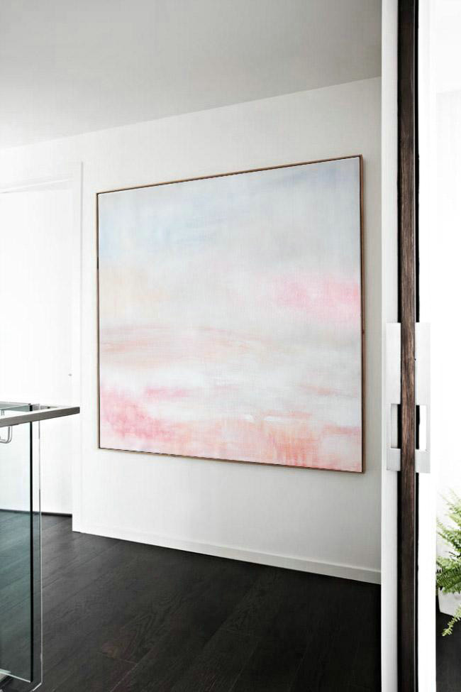 Huge Abstract Painting On Canvas,Oversized Abstract Painting,Oversized Custom Canvas Art,White,Gray,Pink.etc
